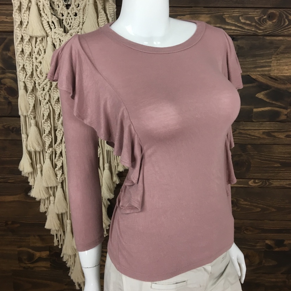 Madison & Berkeley |‎ Mauve Ruffle Blouse - Picture 2 of 6